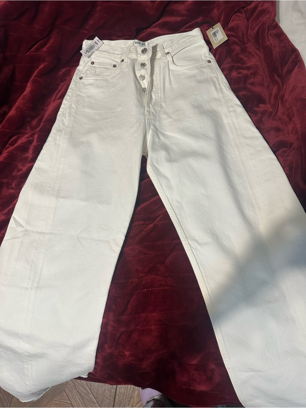 Aritzia White Wide-Leg High-Rise Jeans